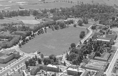 An image of the Drillfield as it appeared in 1956.