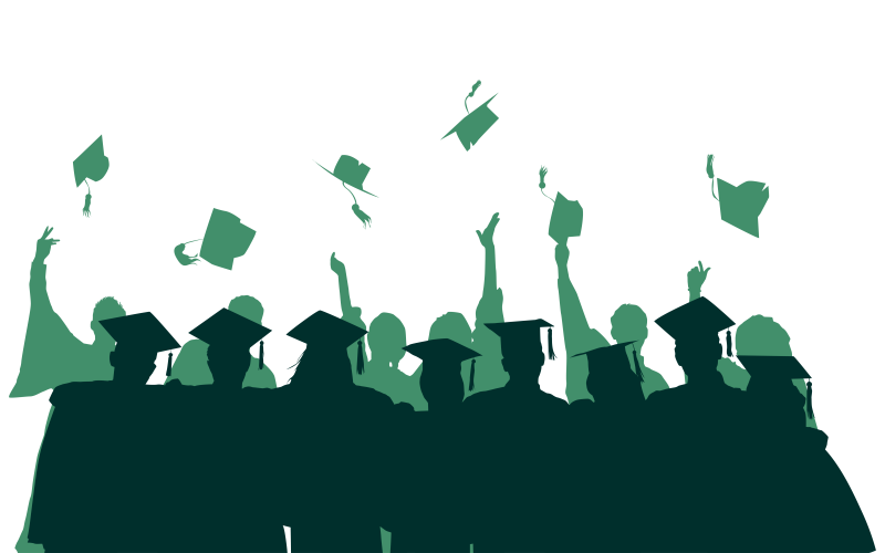 graduation background green